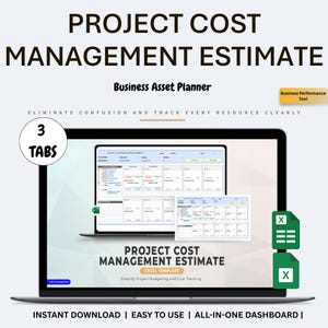 Project Cost Management Template | Excel Sheets | Estimate Budgets, Track Expenses & Manage Project Finance Dashboard