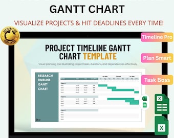 Projekt-Zeitleiste, Gantt-Diagramm, Excel und Google Sheets | Aufgabenplaner, Fortschritt-Tracker und Terminplaner