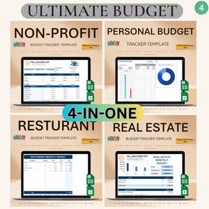 Ultimate Monthly Budget Template Excel | Nonprofit, Personal, Real Estate, Restaurant Finance Planner | Business & Home Tracker