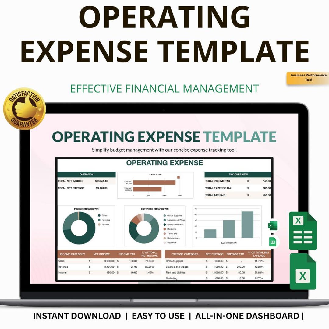 Operating Expense Template Excel & Google Sheets: Track Business Costs ...