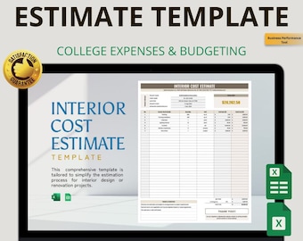 Interior Kostenvoranschlag Vorlage Excel, Google Sheets: Verfolgen Sie Design- und Erneuerungsbudgets