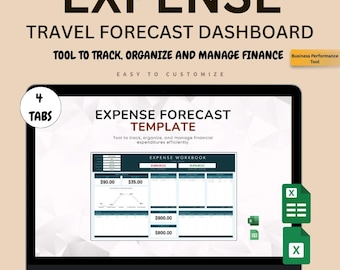 Travel Expense Report Template: Excel & Google Sheets, Business Trip Tracker (Digital Download)