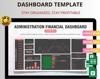 Administration & Financial Dashboard Excel and Google Sheets: Track Finances and Simplify Admin