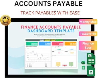Accounts Payable Dashboard Template Excel & Google Sheets | Business Finance Tracker and Expense Management