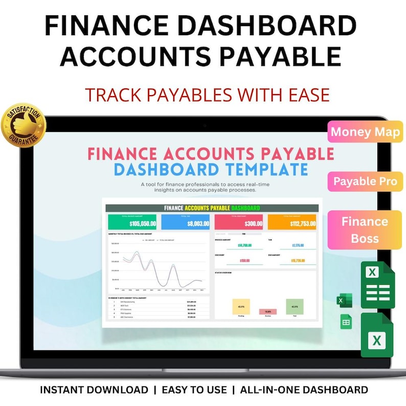 Sample Payable Tracker Accounts Payable Dashboard Template Excel & Google Sheets | Business ...