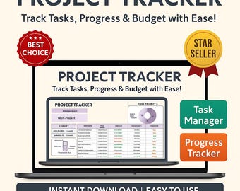 Mall för projektuppföljning i Excel och Google Sheets | Uppgiftshantering, tidslinje och teamprogressplanerare