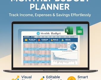 Budget Spreadsheet Excel Sheets | Monthly and Yearly Budget Planner, Expense Tracker
