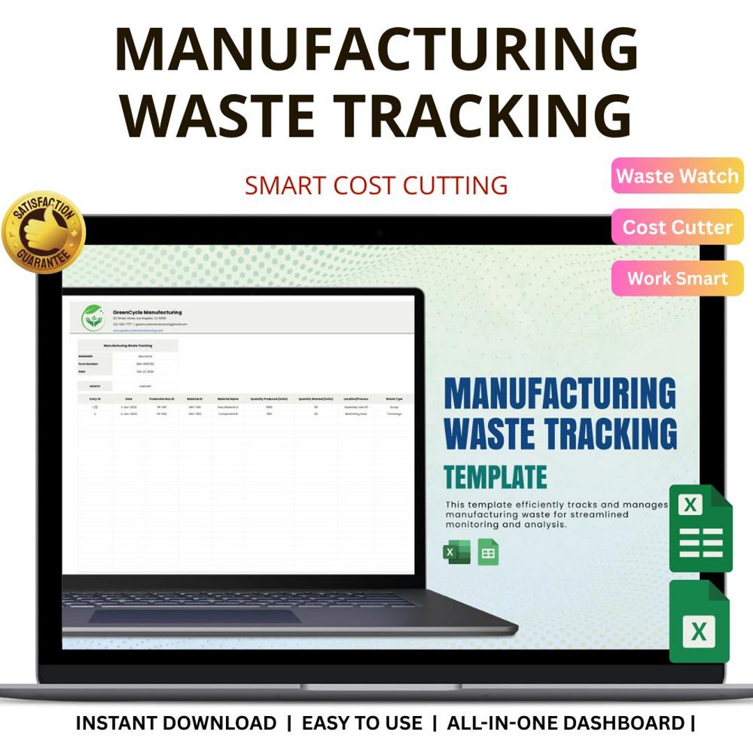 Manufacturing Waste Tracking Template Excel & Google Sheets: Monitor ...