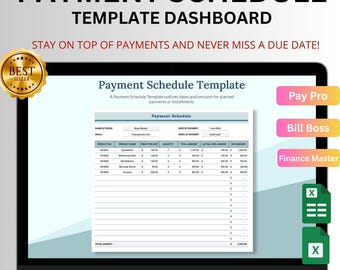 Payment Schedule Template Excel & Google Sheets: Track Bills, Payees and Due Dates