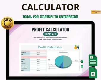 Plantilla de calculadora de ganancias de Excel y Hojas de cálculo de Google: Seguimiento de ingresos y costos empresariales