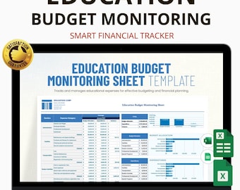 Education Budget Monitoring Sheet Excel & Google Sheets: Track School Costs and Manage Finances