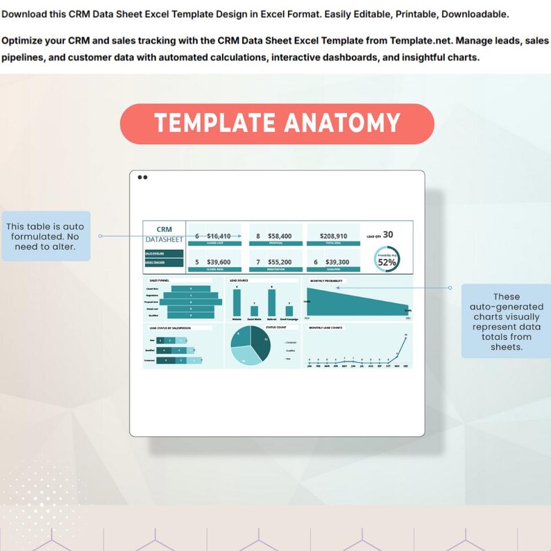 CRM Excel Template | Customer Database & Sales Tracker | Excel Sheets ...