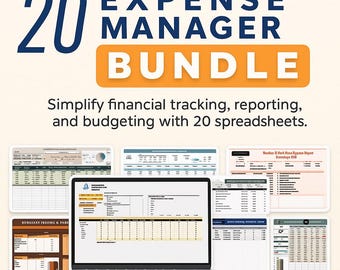 Expense Tracker & Budget Planner: 20+ Excel/Google Sheets Templates