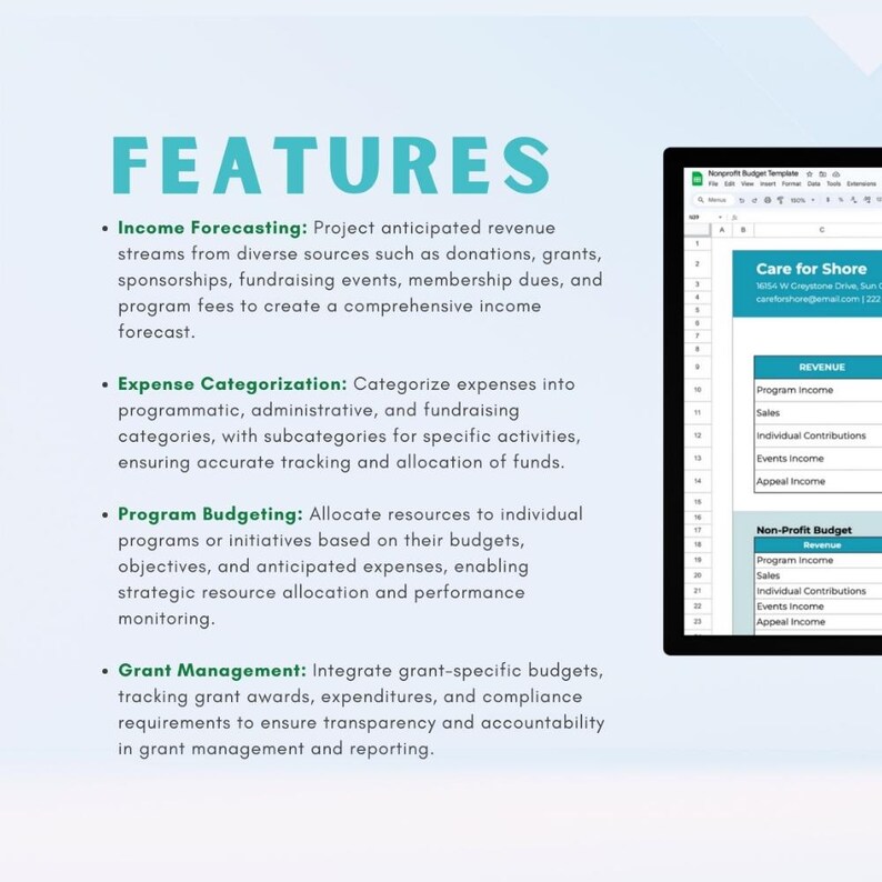 Nonprofit Budget Template Excel & Google Sheets | Annual Budget ...