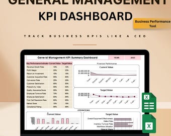 Business KPI Dashboard: Excel & Google Sheets Management Tracker