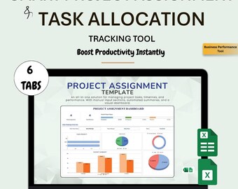 Projektaufgaben-Tracker: Excel & Google Sheets Projektmanagement (Digitaler Download)