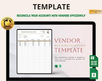 Vendor Reconciliation Template Excel & Google Sheets: Match Supplier Payments and Invoices Easily