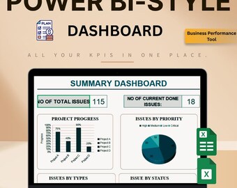 Excel Dashboard Template: Google Sheets KPI Tracker, Business Metrics