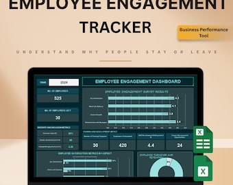 Szablon panelu zaangażowania pracowników: raport KPI HR (Excel i Arkusze Google)