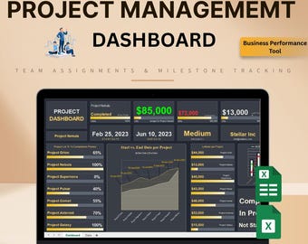 Dashboard di gestione dei progetti: monitoraggio delle attività di Excel e Fogli Google (download digitale)