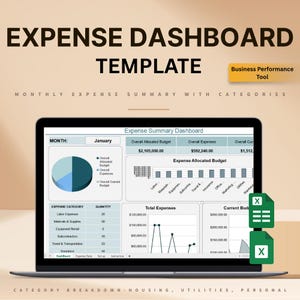 Monthly Expense Tracker: Budget Dashboard for Excel & Google Sheets