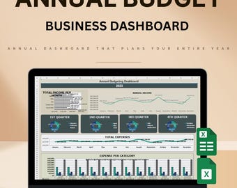 Annual Budget Dashboard: Excel & Google Sheets Small Business Finance Planner