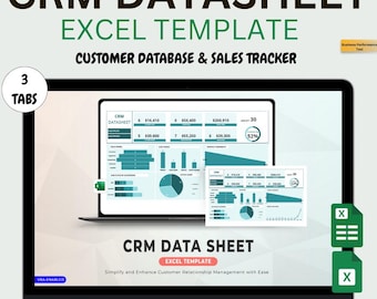 CRM Excel Template | Customer Database & Sales Tracker | Excel Sheets Contact Manager + Business Dashboard