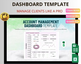 Account Management Dashboard Excel & Google Sheets: Track Clients and Grow Revenue