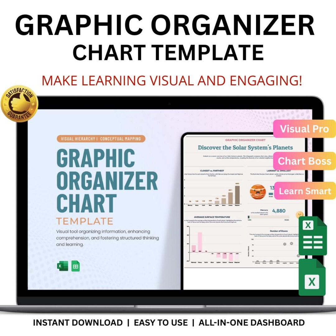 Graphic Organizer Chart Excel & Google Sheets: Simplify Learning and ...