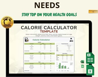 カロリー計算テンプレート Excel & Google Sheets: 栄養と1日の摂取量を追跡