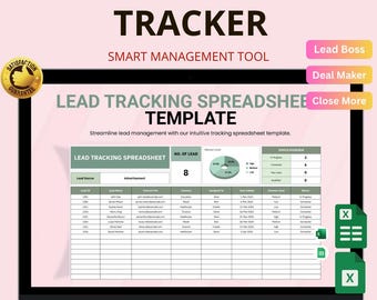 Hoja de cálculo para el seguimiento de clientes potenciales: Plantilla de Excel y Hojas de Cálculo de Google (Descarga digital)