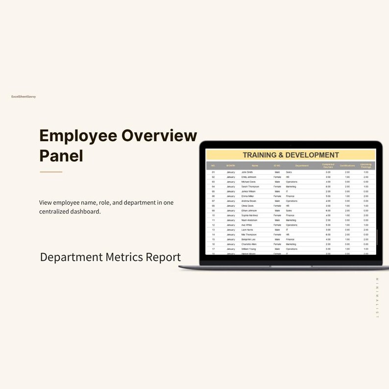 HR Employee Dashboard: KPI Tracker Excel & Google Sheets Template - Etsy