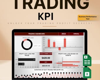 Trading Dashboard Excel Template: Profit & Loss Tracker (Digital Download)
