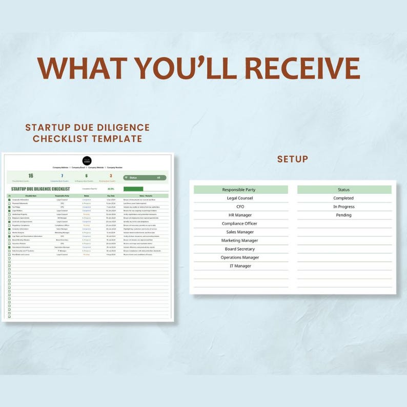 Photo inspiration: Picture Idea: Startup Due Diligence Checklist Template Excel Google Sheets
