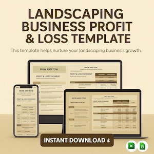 Landschaftsgestaltung Business Profit and Loss Template Excel Sheets: Verfolgen Sie Einnahmen und Ausgaben