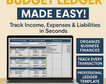Budget Ledger Template Excel & Google Sheets | Accounting Tracker, Expense Ledger and Finance Planner