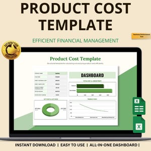 Productkostensjabloon Excel en Google Spreadsheets: productiekosten, prijzen en winstmarges bijhouden