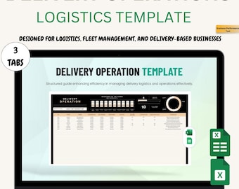 Lieferung Betrieb Excel-Vorlage | Logistik & Fuhrparkmanagement Dashboard | Echt-Zeit-Tracking und Ressourcen-Planung