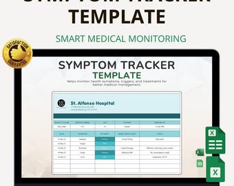 Symptom Tracker Template Excel & Google Sheets: Track Health Symptoms and Daily Wellness