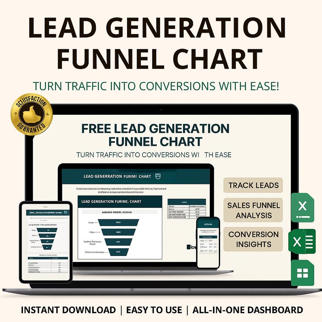 Lead Generation Funnel Chart Excel Template: Track Website Traffic ...