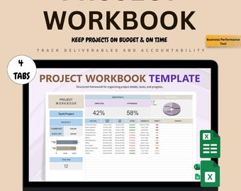 Projektmanagement Workbook: Aufgabenliste für Excel & Google Sheets (Digitaler Download)