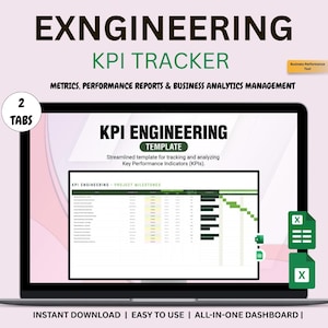 Engineering KPI Tracker | Excel + Google Sheets Dashboard for Metrics, Performance Reports & Business Analytics Management