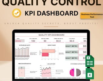 Modello Excel per dashboard KPI di qualità: tasso di difetto, CSAT e monitoraggio dei processi