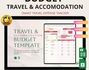 Travel & Accomodation Budget Vorlage | Reisekostenplaner für Excel und Google Sheets