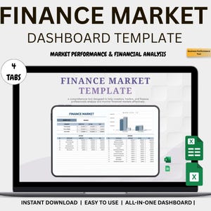 FInance Market Template | Excel + Google Sheets | Stock Portfolio Tracker | Investment Dashboard