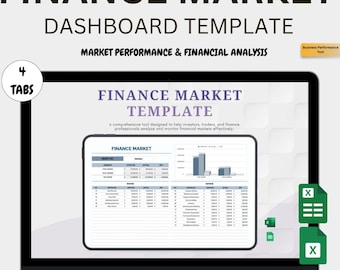 FInance Market Template | Excel + Google Sheets | Stock Portfolio Tracker | Investment Dashboard