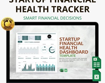 Startup Financial Dashboard Excel & Google Sheets: Track Revenue, Cash Flow and Expenses
