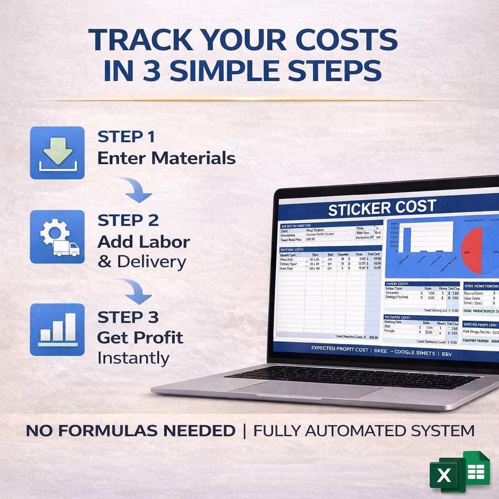 Sticker Price List Example Sticker Pricing Cost Template | Excel & Google Sheets | Profit ...