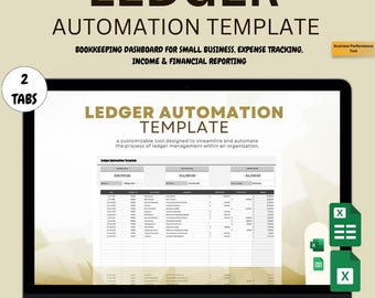 Excel & Google Sheets Ledger Template: Small Business Bookkeeping Dashboard (Digital Download)