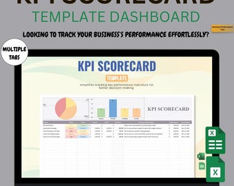 KPI Scorecard Template Excel & Google Sheets | Performance Dashboard and Business Metrics Tracker